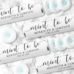Mint To Be Black White Wedding Breath Savers®<br><div class="desc">This mint favor wrapper features a simple and elegant black and white design with all text centered for a clean, modern look. Across the top, the phrase "Mint To Be" is written in a script calligraphy font, adding a romantic touch. The couple’s names and wedding date appear just below in...</div>