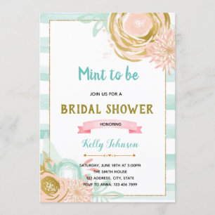 Mint to be bridal shower invitation