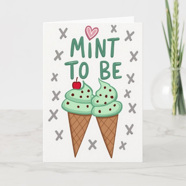 Mint To Be Couple Ice Cream Card (Front)