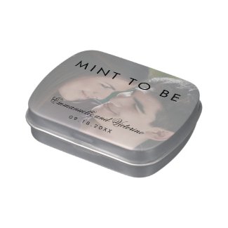 Mint to Be Elegant Simple Photo Wedding Favor Candy Tin