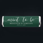 Mint To Be Emerald Green Wedding<br><div class="desc">This mint favor wrapper features a simple and elegant design with an emerald green background and all-white fonts, with all text centered for a clean, modern look. Across the top, the phrase "Mint To Be" is written in a script calligraphy font, adding a romantic touch. The couple’s names and wedding...</div>