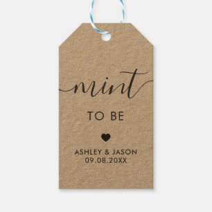 Mint to Be Gift Tag, Wedding Mints Tag, Kraft Gift Tags