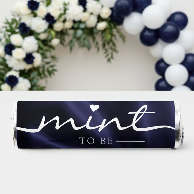 Mint to Be Heart Monogram Navy Blue Wedding (Creator Uploaded)