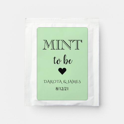 Mint to be Mint Green Wedding Favor Tea Bag Drink Mix