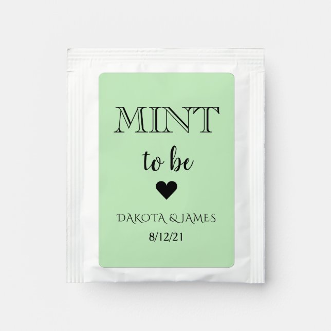 Mint to be Mint Green Wedding Favor Tea Bag Drink Mix (Front)