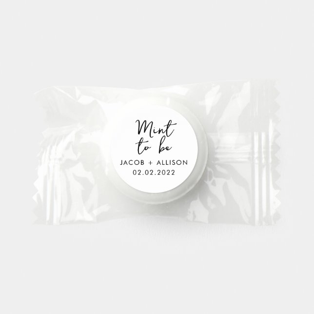Mint to be modern elegant wedding favor (Front)