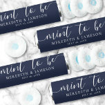 Mint To Be Navy Blue Wedding<br><div class="desc">This mint favor wrapper features a simple and elegant design with a navy blue background and all-white fonts, with all text centered for a clean, modern look. Across the top, the phrase "Mint To Be" is written in a script calligraphy font, adding a romantic touch. The couple’s names and wedding...</div>