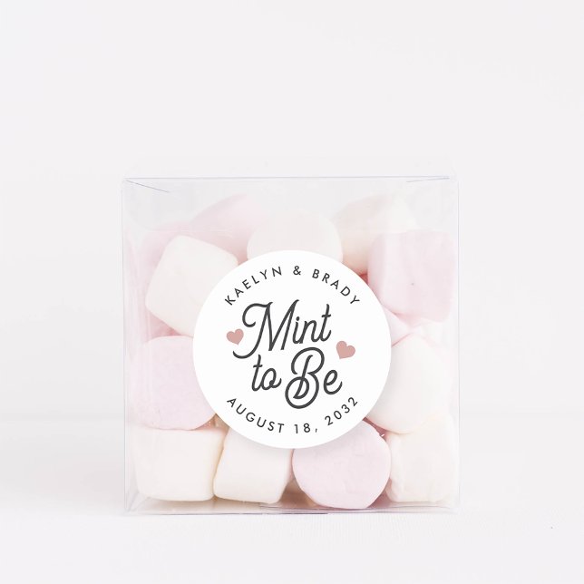 Mint to Be Personalized Wedding Favor Classic Round Sticker (Creator Uploaded)