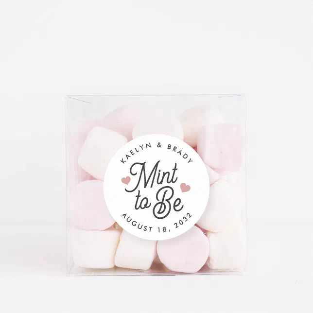 Mint to Be Personalized Wedding Favor Classic Round Sticker | Zazzle
