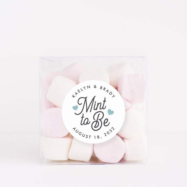 Mint to Be Personalized Wedding Favor Classic Round Sticker (Creator Uploaded)