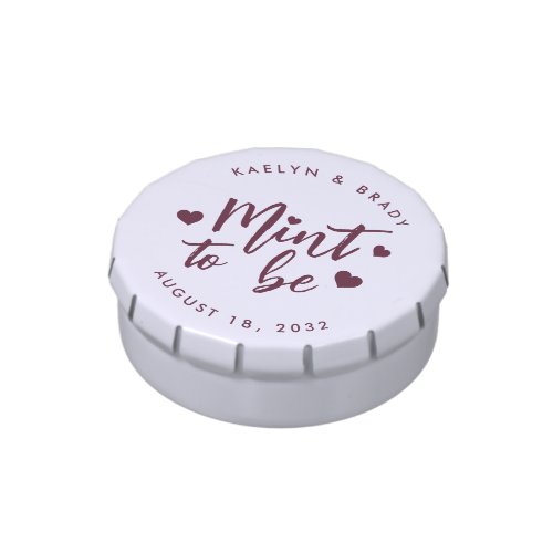 Mint to Be  Personalized Wedding Favor Mints Candy Tin