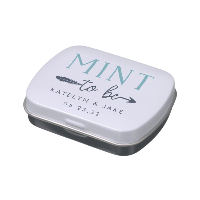 Mint to Be | Personalized Wedding Favor Mints Candy Tin (Side)