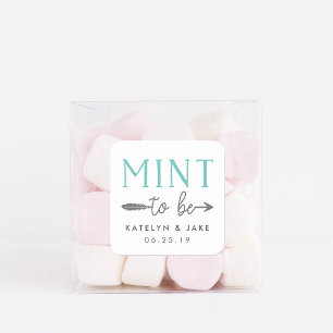 Mint to Be Personalized Wedding Favor Square Sticker