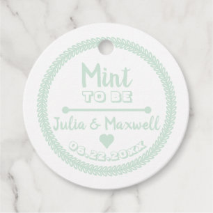 Mint to Be Quote - Mint Green Photo Wedding Favor Tags