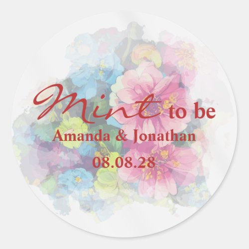 Mint to Be Rainbow Floral Wedding Envelope Seal