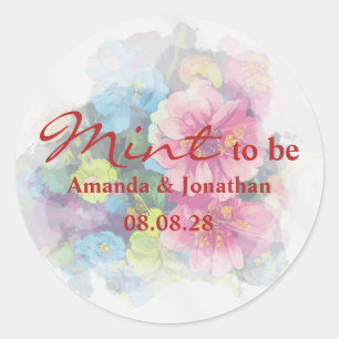 Mint to Be Rainbow Floral Wedding Envelope Seal