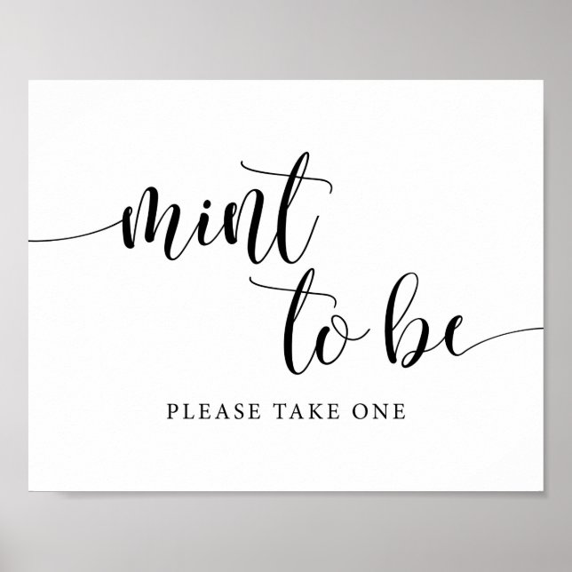 Mint To Be Rustic Wedding Mint Favors Sign (Front)