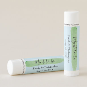 Mint to Be Script Blue Watercolor stroke Wedding Lip Balm