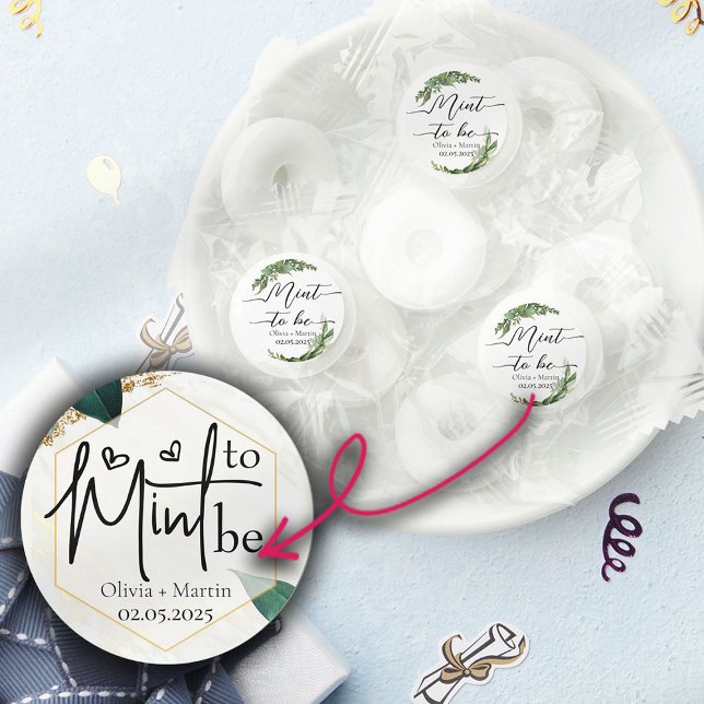 Mint to be Script Botanical wedding Bridal Favors (Creator Uploaded)
