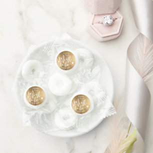 Mint to be script heart wedding gold white life saver® mints