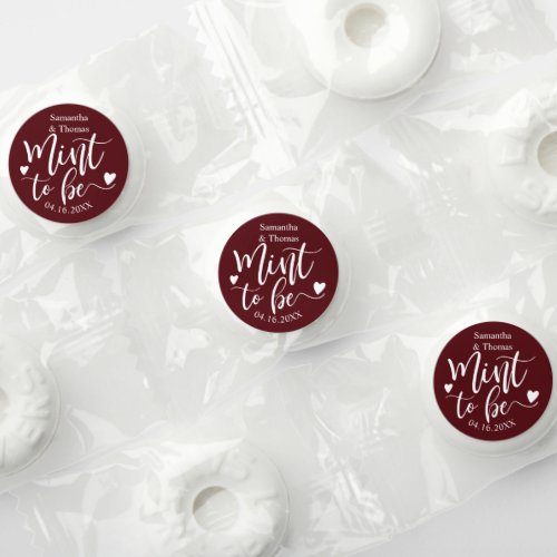 Mint to be script heart wedding red burgundy life saver mints