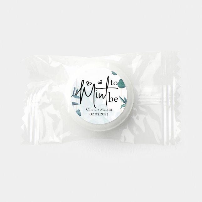 Mint to be Script wedding Bridal Favors (Front)