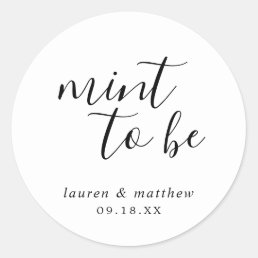 Mint To Be Simple Elegant Wedding Classic Round Sticker
