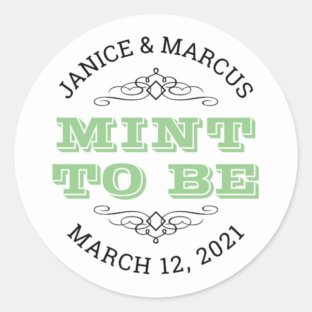 Mint To Be Stickers, Mint Favor Stickers (Front)