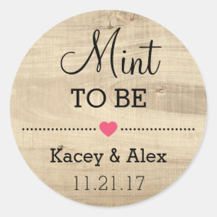 Mint To Be Stickers Rustic Wood Wedding Favors