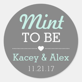 Mint To Be Stickers Wedding Favors by INAVstudio at Zazzle