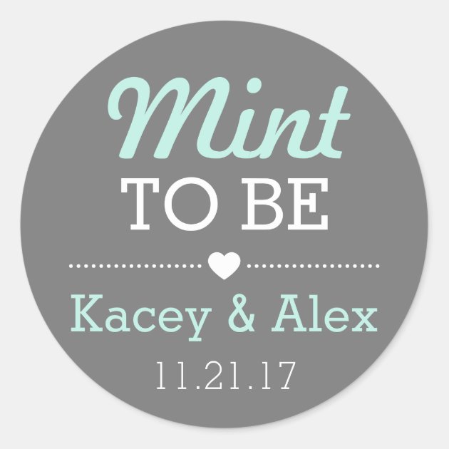 Mint To Be Stickers Wedding Favors