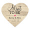 Mint To Be Stickers Wood Heart Wedding Favors