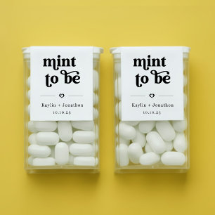 "Mint to Be" TicTac Mint Gum Wedding Favor Labels