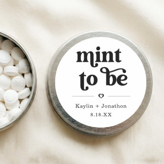 "Mint to Be" TicTac Mint Gum Wedding Favor Labels