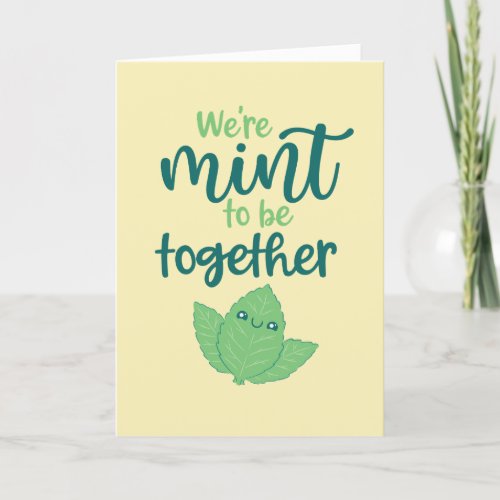 Mint To Be Together Herb Pun Funny Valentines Day Holiday Card