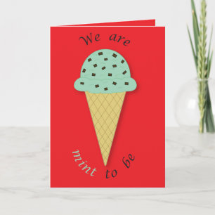 Mint to Be Valentine Cute Pun Ice Cream Card