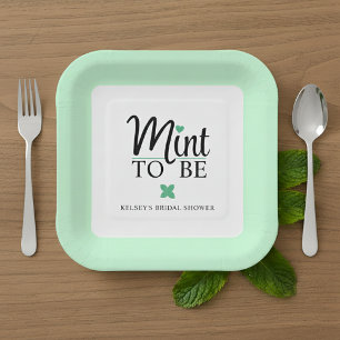 Mint to Be Wedding Bridal Shower Paper Plates