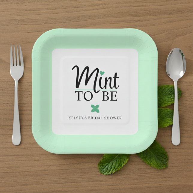 Mint to Be Wedding Bridal Shower Paper Plates (Mint to Be Wedding Bridal Shower Paper Plates)