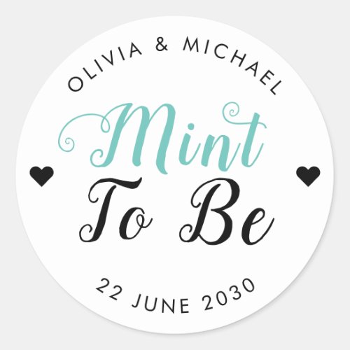 Mint To Be Wedding Candy Bar Food Favor Label