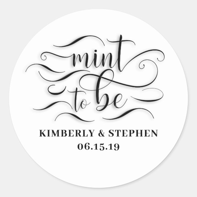 Mint To Be Wedding Classic Round Sticker (Front)