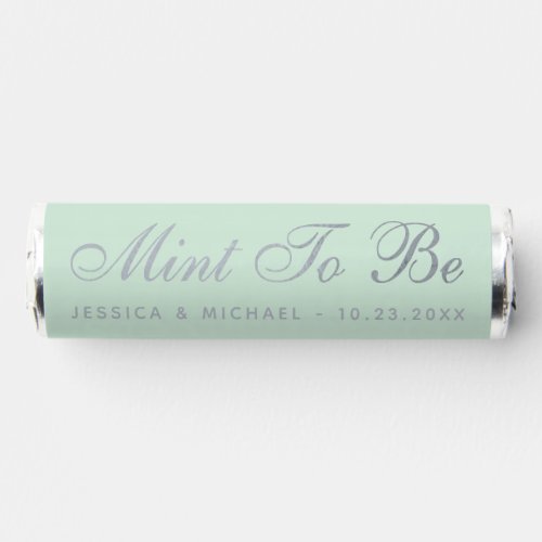 Mint to Be Wedding Faux Silver Foil Script Green