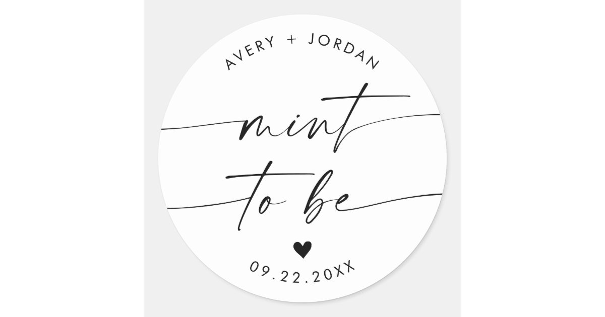 mint-to-be-wedding-favor-sticker-modern-wedding-zazzle