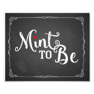 mint to be, wedding favor, wedding sign, vintage photo print