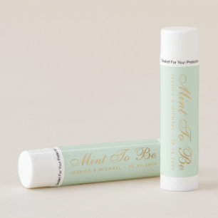 Mint To Be Wedding Favors Faux Gold Elegant Script Lip Balm