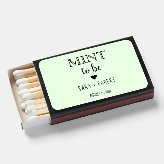 Mint to Be Wedding  Matchboxes (Front Open)