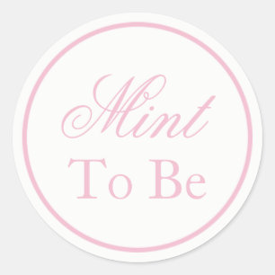 "Mint to Be" Wedding Sticker - Blush Pink
