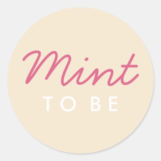 Mint to Be Welcome Bag or Favor Sticker (Front)