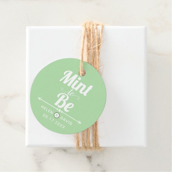 Mint Wedding Favor Tags | Zazzle