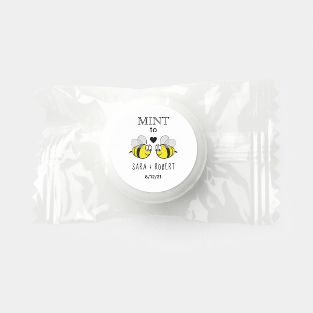 Mint to Bee Wedding Favor Candy Mints (Front)