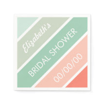 Mint to Coral Bridal Shower Napkins